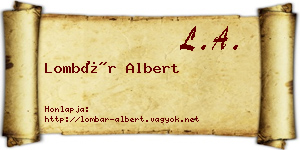 Lombár Albert névjegykártya