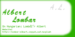 albert lombar business card